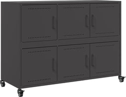 vidaXL - Dressoir - 100,5x39x72 - cm - staal - zwart