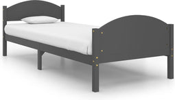 vidaXL - Bedframe - massief - grenenhout - donkergrijs - 100x200 - cm