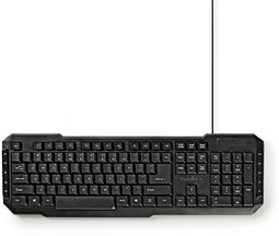 Nedis KBMU100 - Multimedia Toetsenbord - Draad USB 2.0 - Qwerty US Kleur Zwart