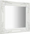 vidaXL - Wandspiegel - barok - stijl - 50x50 - cm - wit
