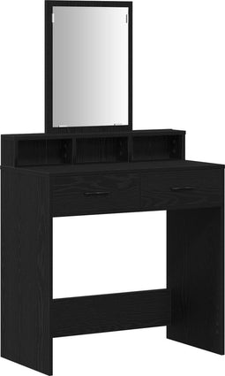 vidaXL - Kaptafel - met - Lades - - - Zwart - Eiken - 79x41x140 - cm