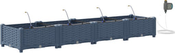 vidaXL - Tuinplanten - met - Waterirrigatiesysteem - - - 4 - stuks - - - Grijs