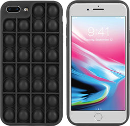 iMoshion Hoesje Geschikt voor iPhone 8 Plus / 7 Plus Hoesje Siliconen - iMoshion Pop It Fidget Toy - Pop It hoesje - Zwart