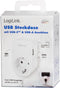 LogiLink PA0259 - Contactdoos met USB-laaduitgang - Aanraakbeveiliging overspanningsbeveiliging - Wit