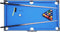 Cougar Pooltafel Mini Draagbaar Zwart/blauw – Handig handvat – Incl. ballen - 118x64x12cm