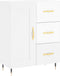 vidaXL - Dressoir - 69,5x34x90 - cm - bewerkt - hout - hoogglans - wit