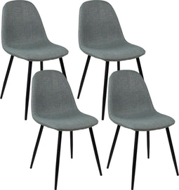 Kick eetkamerstoel Noor - Set van 4 - Comfortabele stof - Groen (set van 4)