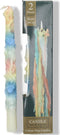 HD Collection Dinerkaars (set 2 Stuks) Drip - Kleur : regenboog - Wax - 26 cm hoog - Kerst Sinterklaas cadeau
