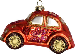 HD Collection - Ornament kerstbal Auto Glas Oranje 11.4 cm