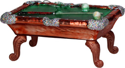 HD Collection - Ornament kerstbal Biljart glas Bruin 11.4 cm