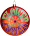 HD Collection - Ornament kerstbal Disc Flower Power Glas Oranje 10....