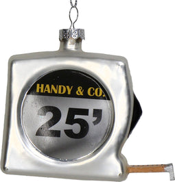 HD Collection - Ornament kerstbal Meting Glas Zilver 8.9 cm