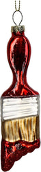 HD Collection - Ornament kerstbal Verfkwast Glas Rood 14 cm