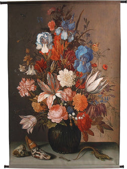 HD Collection Wandkleed Bloemen - Velvet - Multi - 105 x 136 x 0 cm (BxHxD)