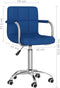 vidaXL - Eetkamerstoel - draaibaar - stof - blauw