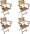 vidaXL - Tuinstoelen - inklapbaar - 4 - st - staal - en - massief - acaciahout