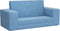 vidaXL Kinderslaapbank 2-zits zacht pluche blauw