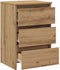 vidaXL - Nachtkastje - 40x35x62,5 - cm - bewerkt - hout - artisanaal - eikenkleur