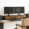 vidaXL - Monitorstandaard - met - lades - 100x27x15 - cm - hout - gerookt - eikenkleur