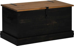 vidaXL - Opbergkist - HALDEN - zwart - 91x48x47 - cm - massief - grenenhout
