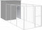 vidaXL - Hondenhok - met - ren - 165x455x181 - cm - staal - lichtgrijs