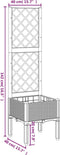 vidaXL - Plantenbak - met - latwerk - 40x40x142 - cm - polypropeen - wit