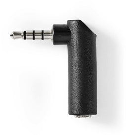 Nedis CAGB22980BK - 3,5mm stereo-audioadapter - 90 graden hoek - Zwart