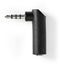 Nedis CAGB22980BK - 3,5mm stereo-audioadapter - 90 graden hoek - Zwart
