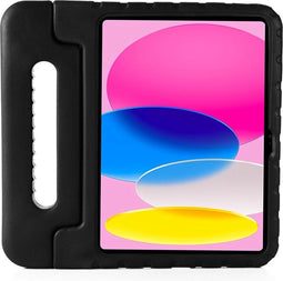 Lunso - Geschikt voor iPad 10 (2022) - EVA Schokbestendige Kinderhoes met handvat - Zwart