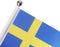 AZ FLAG TL_195 - Tafelvlag Zweden - Satijn 22 x 15 cm - Met metalen basis en paal