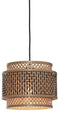 GOOD&MOJO Hanglamp Bhutan - Bamboe/Zwart - Ø25cm - - Hanglampen Eetkamer, Slaapkamer, Woonkamer