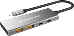 Conceptronic HUBBIES15G - USB Hub - 2x USB 3.2 Gen 2 (10Gb/s) - Grijs