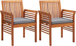 vidaXL - Tuinstoelen - 2 - st - met - kussens - massief - acaciahout