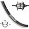 Ryde Achterwiel Zac 2000 28 Inch Rollerbrake 36g Alu Zwart/zilver