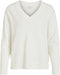 Vila Viril - Oversize V-neck Knit Top - Viscose/Polyamide/Polyester - Wit (Alyssum) Dames Maat - XS