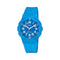 Q&Q V31A-002VY - Horloge - Analoog - Dames - Heren - Unisex - Siliconen band - Kunststof - Cijfers - Rond - Lichtblauw - 10ATM waterdicht