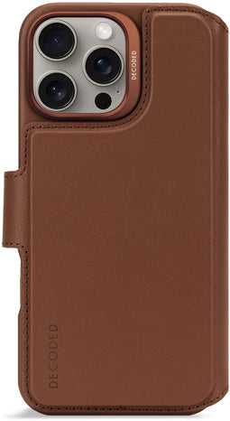 Decoded - Leather Detachable Wallet - iPhone 16 Pro Max - MagSafe - Zwart