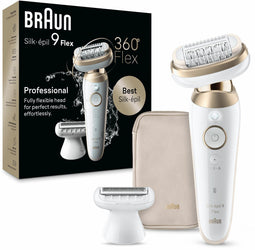 Braun Silk-épil 9 Flex 9-041 3D - Scheerapparaat - 40 pincetten MicroGrip - Goud Wit