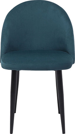 VISALIA - Eetkamerstoel - Blauw - Fluweel