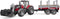 Bruder 02046 Massey Ferguson 7480 Tractor met Voorlader en Houttransportaanhanger + 3 Boomstammen - Speelgoed voor Kinderen vanaf 4 Jaar