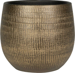 Ter Steege Plantenpot - metal look - goudkleurig - D26 x H25 cm - bloempot