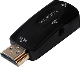 HDMI naar VGA + 3,5mm Jack adapter met HDCP - compact / zwart