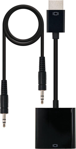 HDMI toS VGA with Audio Adapter NANOCABLE 10.16.2001-BK Black (10 cm + 1 m)