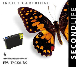 SecondLife Epson 603 XL - Huismerk cartridge - Zwart (20 ml)