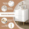 Woltu Nachtkastje NTS10ws03 Hoogglans Wit met Gouden Accenten - 2 Lades - MDF, PVC en Metaal - 40 x