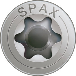 SPAX 1197000600403 Roestvaststalen schroef, Verzonken kop, 6 x 40, Voldraad, T-STAR plus T30 - blank - 200 stuks