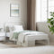 vidaXL - Bedframe - met - hoofdbord - metaal - wit - 100x200 - cm