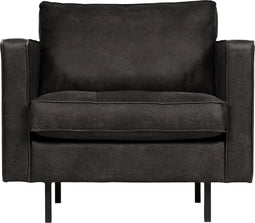 BePureHome Rodeo Classic Fauteuil - Recycle Leer - Zwart - 83x98x88