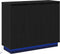 vidaXL - Zwart - Eiken - Dressoir - met - LED, - 90x32x75 - cm, - Gemaakt - van - Engineered - Hout