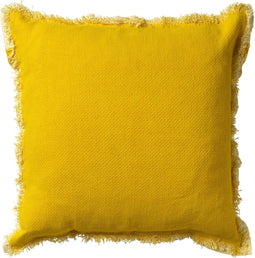 Dutch Decor BURTO - Kussenhoes 45x45 cm - gewassen katoen - Lemon - geel - met rits - zonder binnenkussen